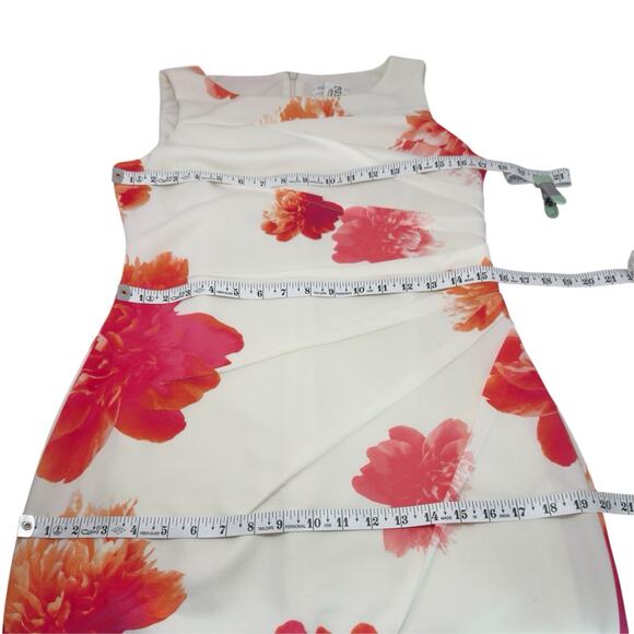 Calvin Klein Floral Scuba Knit Sheath Dress 10 Sunburst Bloomcore Party Wedding - Picture 11 of 14